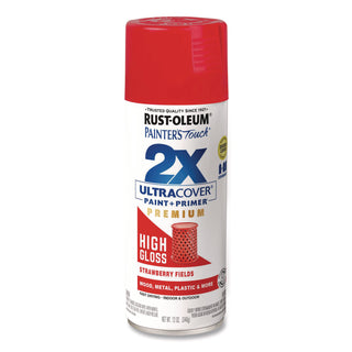 Rust-Oleum® Painter's Touch 2X Ultra Cover Spray Paint, High Gloss Strawberry Fields, 12 oz Aerosol Can, 6/Carton (RST331180)