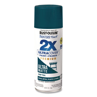 Rust-Oleum® Painter's Touch 2X Ultra Cover Spray Paint, Ultra Matte Teal, 12 oz Aerosol Can (RST331185EA)