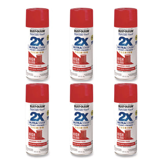 Rust-Oleum® Painter's Touch 2X Ultra Cover Spray Paint, High Gloss Strawberry Fields, 12 oz Aerosol Can, 6/Carton (RST331180)