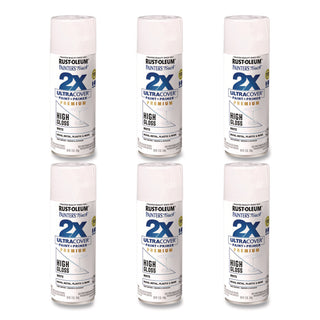 Rust-Oleum® Painter's Touch 2X Ultra Cover Spray Paint, High Gloss White, 12 oz Aerosol Can, 6/Carton (RST331171)