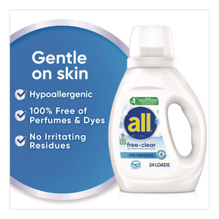 all® Free Clear HE Laundry Detergent, Unscented, 30 oz Bottle, 6/Carton (DIA47427)