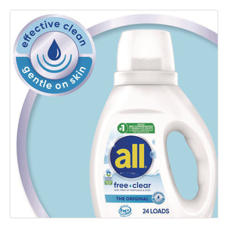 all® Free Clear HE Laundry Detergent, Unscented, 30 oz Bottle, 6/Carton (DIA47427)