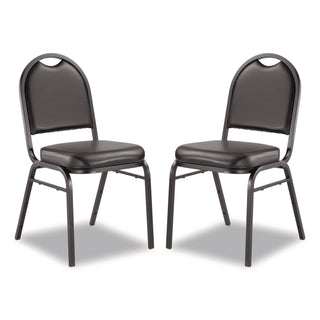 NPS® 9200 Series Premium Upholstered Stack Chair, Vinyl, Supports Up to 500 lb, 19" Seat Height, Black Seat/Back, Black Base, 2/PK (NPS9210BT2)