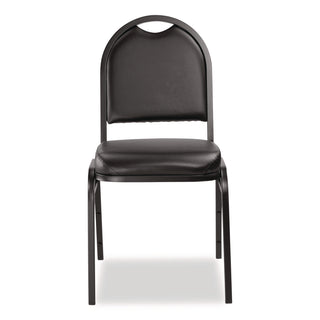 NPS® 9200 Series Premium Upholstered Stack Chair, Vinyl, Supports Up to 500 lb, 19" Seat Height, Black Seat/Back, Black Base, 2/PK (NPS9210BT2)