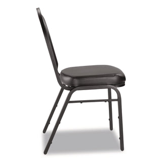 NPS® 9200 Series Premium Upholstered Stack Chair, Vinyl, Supports Up to 500 lb, 19" Seat Height, Black Seat/Back, Black Base, 2/PK (NPS9210BT2)