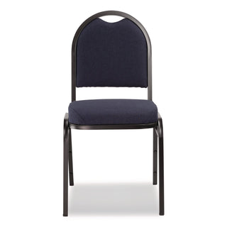 NPS® 9200 Series Premium Upholstered Stack Chair, Fabric, Supports 500 lbs, 19" Seat Ht, Midnight Blue Seat/Back, Black Base, 2/Pk (NPS9254BT2)