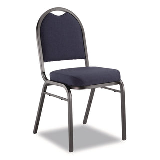 NPS® 9200 Series Premium Upholstered Stack Chair, Fabric, Supports 500 lbs, 19" Seat Ht, Midnight Blue Seat/Back, Black Base, 2/Pk (NPS9254BT2)