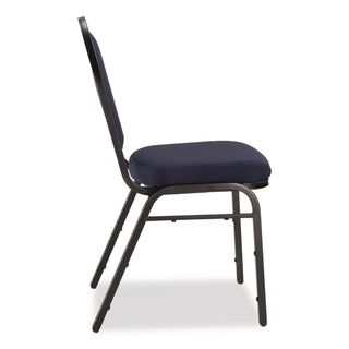 NPS® 9200 Series Premium Upholstered Stack Chair, Fabric, Supports 500 lbs, 19" Seat Ht, Midnight Blue Seat/Back, Black Base, 2/Pk (NPS9254BT2)