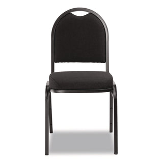 NPS® 9200 Series Premium Upholstered Stack Chair, Fabric, Supports 500 lb,19" Seat Height, Ebony Black Seat/Back, Black Base, 2/PK (NPS9260BT2)