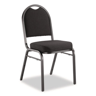 NPS® 9200 Series Premium Upholstered Stack Chair, Fabric, Supports 500 lb,19" Seat Height, Ebony Black Seat/Back, Black Base, 2/PK (NPS9260BT2)