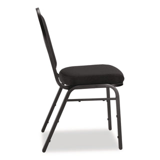 NPS® 9200 Series Premium Upholstered Stack Chair, Fabric, Supports 500 lb,19" Seat Height, Ebony Black Seat/Back, Black Base, 2/PK (NPS9260BT2)