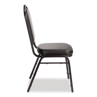 NPS® 9300 Series Deluxe Upholstered Stack Chair, Vinyl, Supports Up to 500 lb, 19" Seat Height, Black Seat/Back/Base, 2/Pack (NPS9310BT2)
