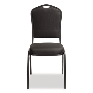 NPS® 9300 Series Deluxe Upholstered Stack Chair, Fabric, Supports 500 lb, 19" Seat Height, Ebony Black Seat/Back, Black Base, 2/PK (NPS9360BT2)