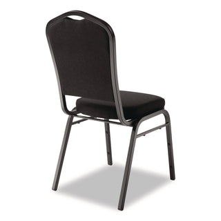 NPS® 9300 Series Deluxe Upholstered Stack Chair, Fabric, Supports 500 lb, 19" Seat Height, Ebony Black Seat/Back, Black Base, 2/PK (NPS9360BT2)
