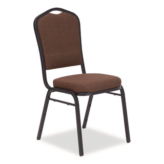 NPS® 9300 Series Deluxe Upholstered Stack Chair, Fabric, Supports 500 lb, 19" Seat Height, Chocolatier Seat/Back, Black Base, 2/PK (NPS9361BT2)