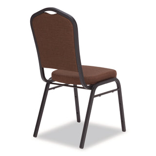 NPS® 9300 Series Deluxe Upholstered Stack Chair, Fabric, Supports 500 lb, 19" Seat Height, Chocolatier Seat/Back, Black Base, 2/PK (NPS9361BT2)