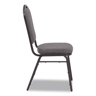 NPS® 9300 Series Deluxe Upholstered Stack Chair, Fabric, Supports 500 lb,19" Seat Ht, Nat Graystone Seat/Back, Black Base, 2/PK (NPS9362BT2)