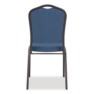 NPS® 9300 Series Deluxe Upholstered Stack Chair, Fabric, Supports 500 lb, 19" Seat Ht, Natural Blue Seat/Back, Black Base, 2/Pack (NPS9374BT2)