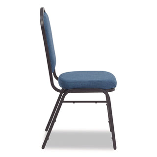 NPS® 9300 Series Deluxe Upholstered Stack Chair, Fabric, Supports 500 lb, 19" Seat Ht, Natural Blue Seat/Back, Black Base, 2/Pack (NPS9374BT2)