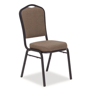 NPS® 9300 Series Deluxe Upholstered Stack Chair, Fabric, Supports 500 lb, 19" Seat Ht, Natural Taupe Seat/Back, Black Base, 2/Pack (NPS9378BT2)