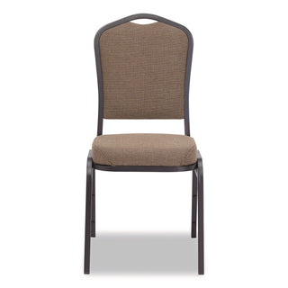 NPS® 9300 Series Deluxe Upholstered Stack Chair, Fabric, Supports 500 lb, 19" Seat Ht, Natural Taupe Seat/Back, Black Base, 2/Pack (NPS9378BT2)