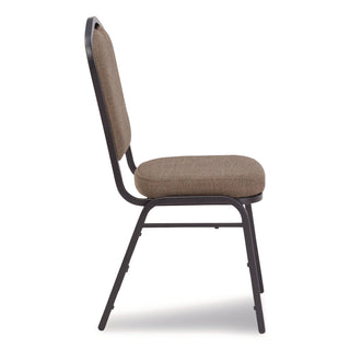 NPS® 9300 Series Deluxe Upholstered Stack Chair, Fabric, Supports 500 lb, 19" Seat Ht, Natural Taupe Seat/Back, Black Base, 2/Pack (NPS9378BT2)