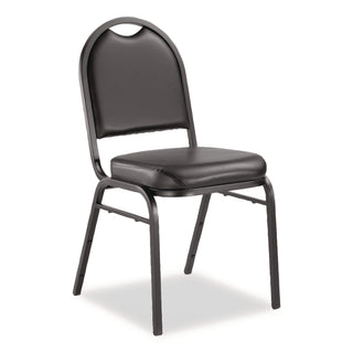 NPS® 9200 Series Premium Upholstered Stack Chair, Vinyl, Supports Up to 500 lb, 19" Seat Height, Black Seat/Back, Black Base, 2/PK (NPS9210BT2)