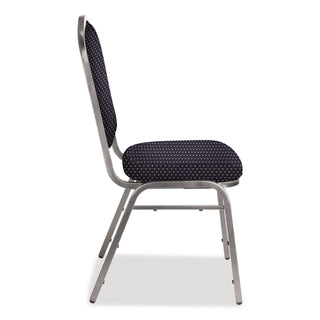NPS® 9300 Series Deluxe Upholstered Stack Chair, Fabric, Supports 500 lb, 19" Seat Ht, Diamond Navy Seat/Back, Silver Base, 2/Pack (NPS9364SV2)