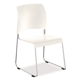 NPS® 8800 Series Cafetorium Plastic Stack Chair, Supports Up to 500 lb, 18" Seat Height, White Seat/Back, Chrome Base, 4/Pack (NPS880111014)