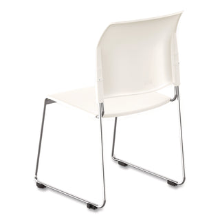 NPS® 8800 Series Cafetorium Plastic Stack Chair, Supports Up to 500 lb, 18" Seat Height, White Seat/Back, Chrome Base, 4/Pack (NPS880111014)