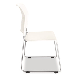 NPS® 8800 Series Cafetorium Plastic Stack Chair, Supports Up to 500 lb, 18" Seat Height, White Seat/Back, Chrome Base, 4/Pack (NPS880111014)