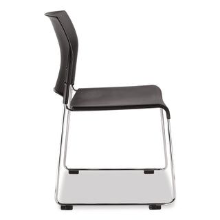 NPS® 8800 Series Cafetorium Plastic Stack Chair, Supports Up to 500 lb, 18" Seat Height, Black Seat/Back, Chrome Base, 4/Pack (NPS881011104)
