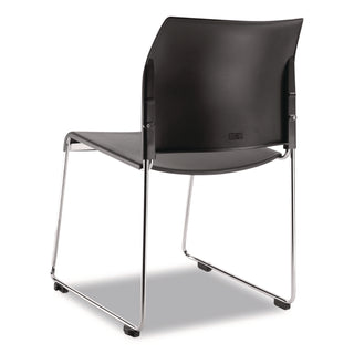 NPS® 8800 Series Cafetorium Plastic Stack Chair, Supports Up to 500 lb, 18" Seat Height, Charcoal Seat/Back, Chrome Base, 4/Pack (NPS882011204)