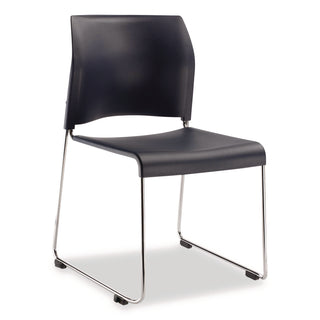 NPS® 8800 Series Cafetorium Plastic Stack Chair, Supports Up to 500 lb, 18" Seat Height, Blue Seat/Back, Chrome Base, 4/Pack (NPS880411044)