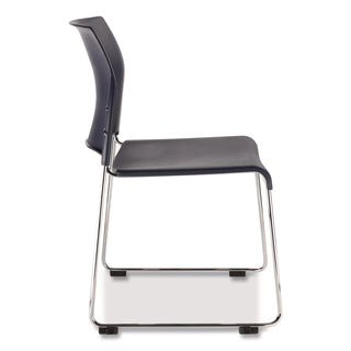 NPS® 8800 Series Cafetorium Plastic Stack Chair, Supports Up to 500 lb, 18" Seat Height, Blue Seat/Back, Chrome Base, 4/Pack (NPS880411044)