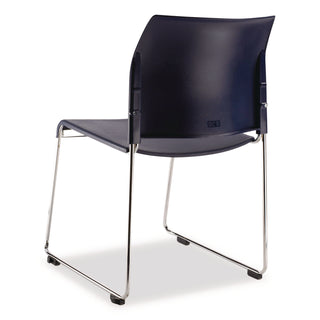 NPS® 8800 Series Cafetorium Plastic Stack Chair, Supports Up to 500 lb, 18" Seat Height, Blue Seat/Back, Chrome Base, 4/Pack (NPS880411044)