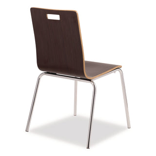 NPS® Bushwick Series Bentwood Chair, Supports Up to 500 lb, 18" Seat Height, Espresso Seat, Espresso Back, Chrome Base, 4/Pack (NPSBCC214)