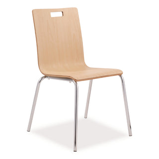 NPS® Bushwick Series Bentwood Chair, Supports Up to 500 lb, 18" Seat Height, Natural Seat, Natural Back, Chrome Base, 4/Pack (NPSBCC224)