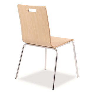 NPS® Bushwick Series Bentwood Chair, Supports Up to 500 lb, 18" Seat Height, Natural Seat, Natural Back, Chrome Base, 4/Pack (NPSBCC224)