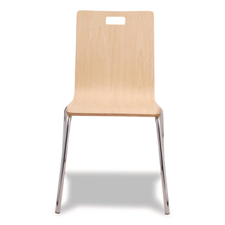 NPS® Bushwick Series Bentwood Chair, Supports Up to 500 lb, 18" Seat Height, Natural Seat, Natural Back, Chrome Base, 4/Pack (NPSBCC224)