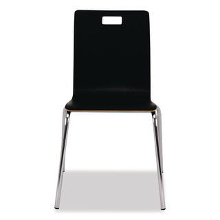 NPS® Bushwick Series Bentwood Chair, Supports Up to 500 lb, 18" Seat Height, Black Seat, Black Back, Chrome Base, 4/Pack (NPSBCC234)