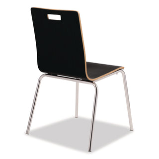 NPS® Bushwick Series Bentwood Chair, Supports Up to 500 lb, 18" Seat Height, Black Seat, Black Back, Chrome Base, 4/Pack (NPSBCC234)