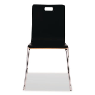 NPS® Bushwick Series Bentwood Chair, Supports Up to 500 lb, 18" Seat Height, Black Seat, Black Back, Chrome Base, 4/Pack (NPSBCC234)
