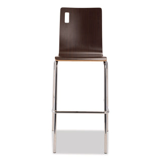 NPS® Bushwick Series Bentwood Stool, Supports Up to 500 lb, 30" Seat Height, Espresso Seat, Espresso Back, Chrome Base, 4/Pack (NPSBCS214)