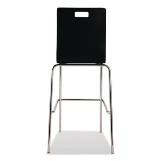 NPS® Bushwick Series Bentwood Stool, Supports Up to 500 lb, 30" Seat Height, Black Seat, Black Back, Chrome Base, 4/Pack (NPSBCS234)