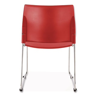 NPS® 8800 Series Cafetorium Plastic Stack Chair, Supports Up to 500 lb, 18" Seat Height, Red Seat, Red Back, Chrome Base, 4/Pack (NPS881711174)