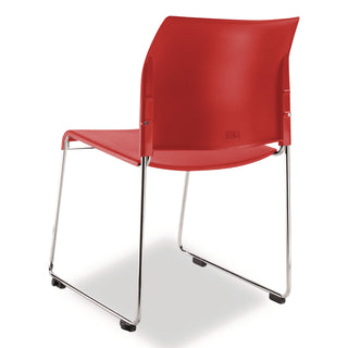 NPS® 8800 Series Cafetorium Plastic Stack Chair, Supports Up to 500 lb, 18" Seat Height, Red Seat, Red Back, Chrome Base, 4/Pack (NPS881711174)
