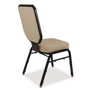 NPS® Flex-Back Banquet Chair, Supports Up to 500 lbs, 18.6" Seat Height, Morticia Taupe Seat/Back, Black Base, 2/Pack (NPS9688BG2)