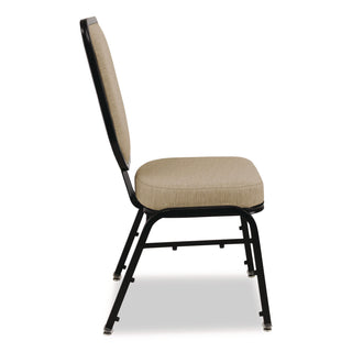 NPS® Flex-Back Banquet Chair, Supports Up to 500 lbs, 18.6" Seat Height, Morticia Taupe Seat/Back, Black Base, 2/Pack (NPS9688BG2)