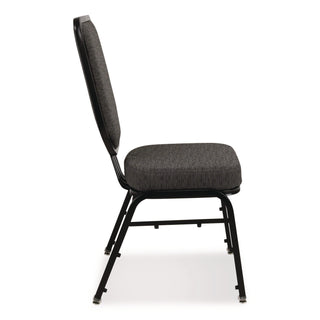 NPS® Flex-Back Banquet Chair, Supports Up to 500 lbs, 18.6" Seat Height, Morticia Onyx Seat/Back, Black Base, 2/Pack (NPS9690BG2)